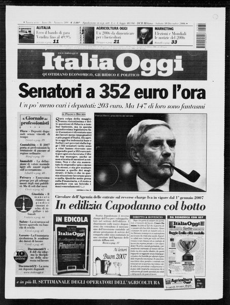 Italia oggi : quotidiano di economia finanza e politica